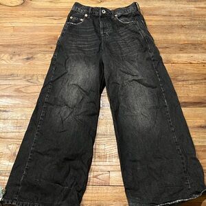 BDG Charcoal Flare Wide-Leg Jeans